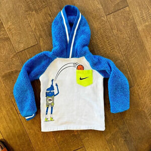 Nike Toddler Boy's Cartoon Sherpa Pullover Hoodie Sweatshirt Size XS‎